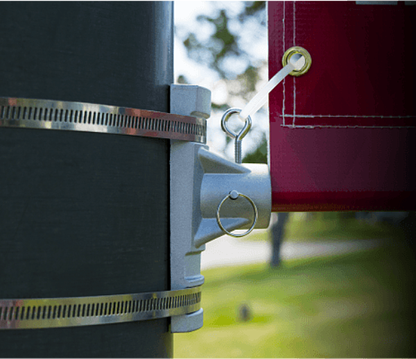 close up of static brackets on a light pole